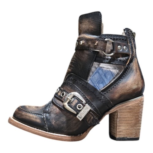 Freebird by Steven Sonoma Black Distressed With Original Box Women's Size 7 - Picture 6 of 9