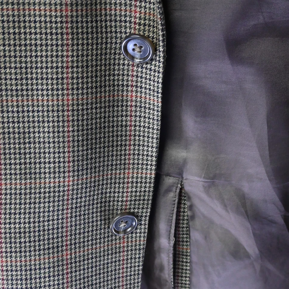 Club Room 42R Marrón Pata de Gallo Cuadros 2 Btn Traje Chaqueta Blazer Abrigo Deportivo Foto 2 de 4