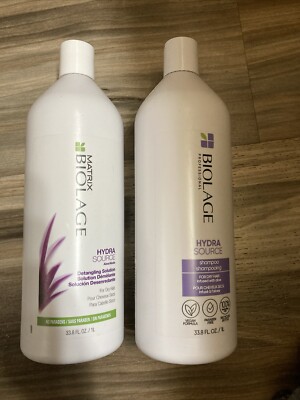 Biolage Hydrasource Shampoo & Detangling Solution 33.8 oz Duo