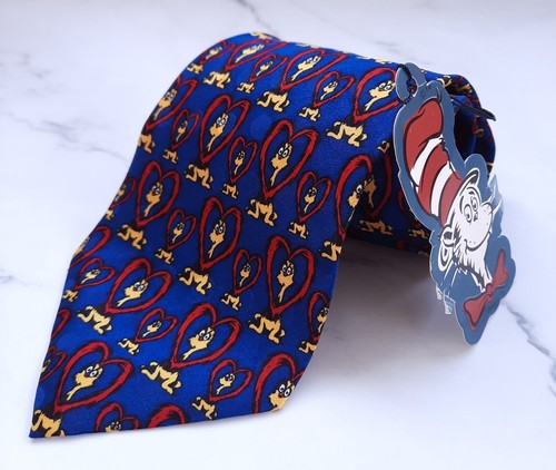 NEW Dr. Seuss The Cat In The Hat Tie Heart Valentines Men's Necktie