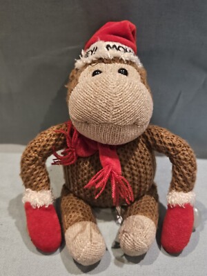 Hey Monkey Christmas Santa Window Sucker Strickmütze Teddy PG Tips Maskottchen GC