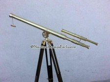 39 Inch Brass Telescope Double Barrel Maritime Tripod Stand Nautical Spyglass