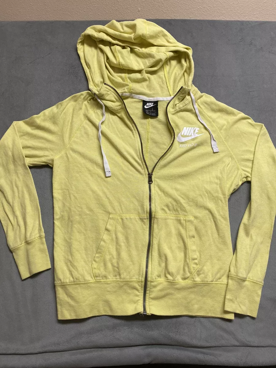 Nike Hoodie Womens Large Green Full Zip Lightweight Gym Running