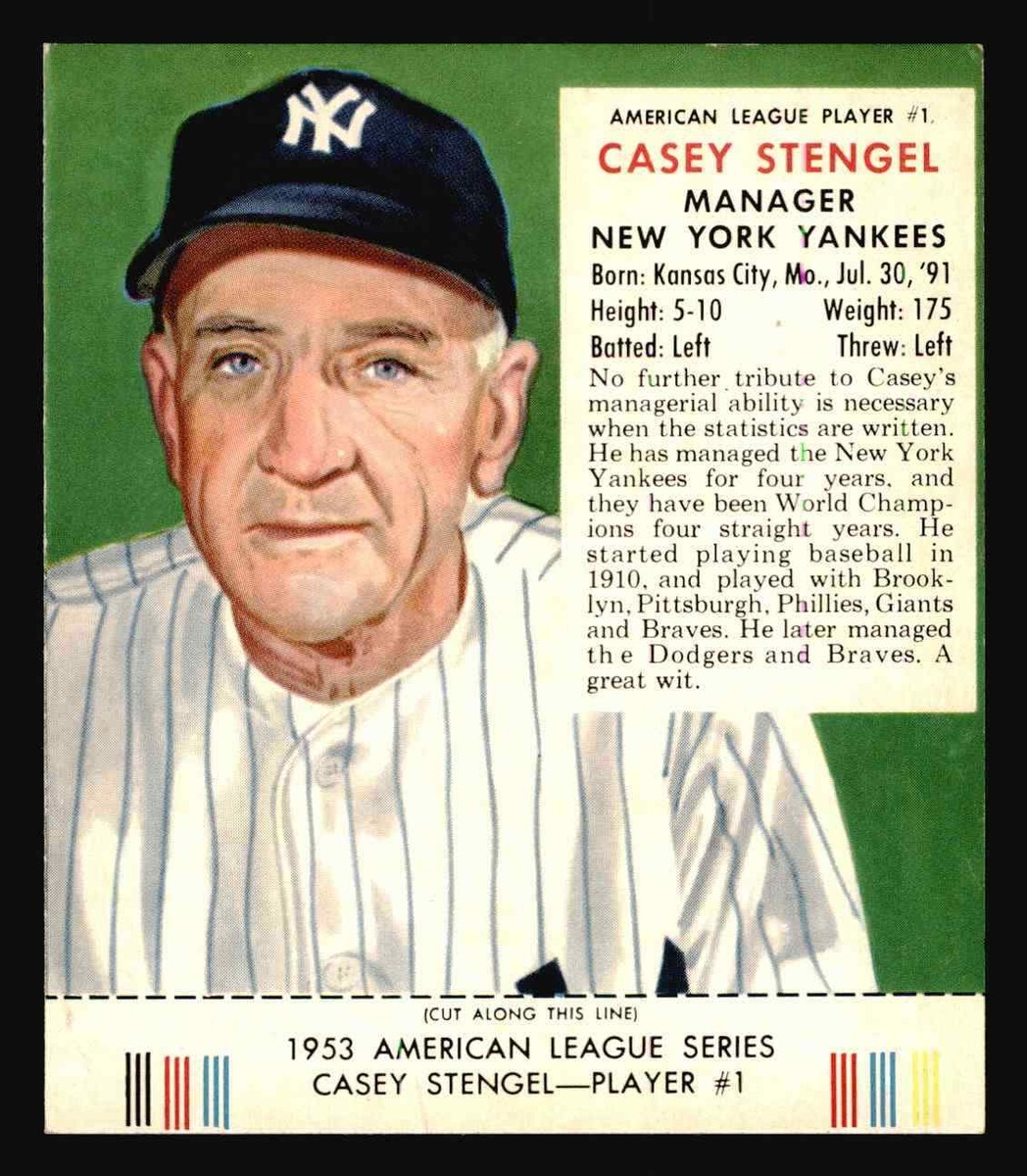 casey's tobacco prices 1953 Red Man Tobacco #AL1 Casey Stengel