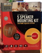 Speaker Mounting Kit OMNI Mount AB1-HTS Grey Home Theatre 5 Speaker Mounts New