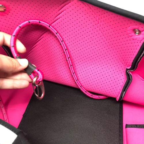 Haute Shore Greyson Cairo Neoprene Tote Bag Oversized Black Camo Pink Travel - Picture 18 of 20