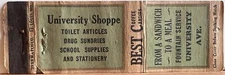 University Shoppe St Louis MO Missouri Vintage Matchbook Cover