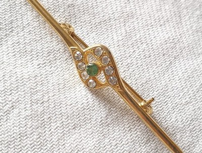 Elegante Damen Damen Brosche Spange Metall und Strass Vintage 70er Jahre