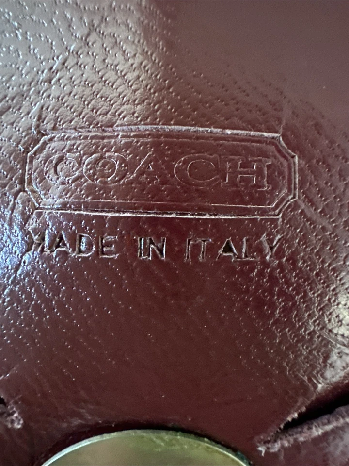 Precioso Broche Flor Cuero Marrón COACH Hecho en Italia Foto 4 de 4