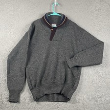 Vintage Jos. A. Bank Clothiers Shawl Collar Sweater 100 Wool Men  s Medium Gray