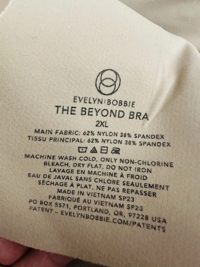 Evelyn Bobbie The Beyond Bra 2XL Tan Stretch Comfort Back Closure Wireless Pad - Image 4 of 4