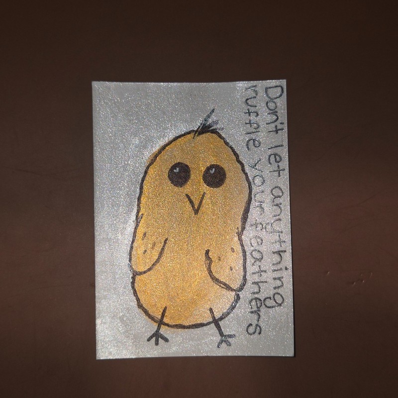 ACEO original watercolor - Chicken Nugget /Sparkly Chicken - By Nicki H-9/15