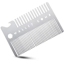 The Wallet Comb, Credit Card Sized Comb, Stainless Steel, Anti-Static Trade Card