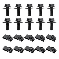 Car Body Bolt Kit U Nut Clip Fender Bumper Bolts Hex Screw U Nut 20 PCS