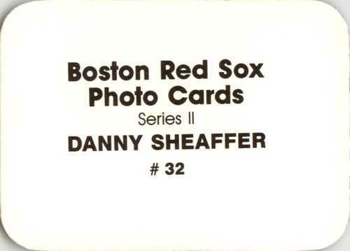 1986 Boston Red Sox Photo Cards Series II #32 Danny Sheaffer Boston Red Sox - Picture 2 of 2