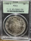 🔥 1880-S Morgan Silver Dollar PCGS MS 63 Early Blue Label Holder BU White