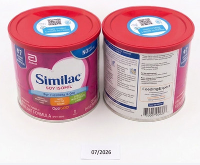 Similac Soy Isomil Powder Baby Formula (2 cans) 12.4 Oz Sealed  Exp: 7/2026