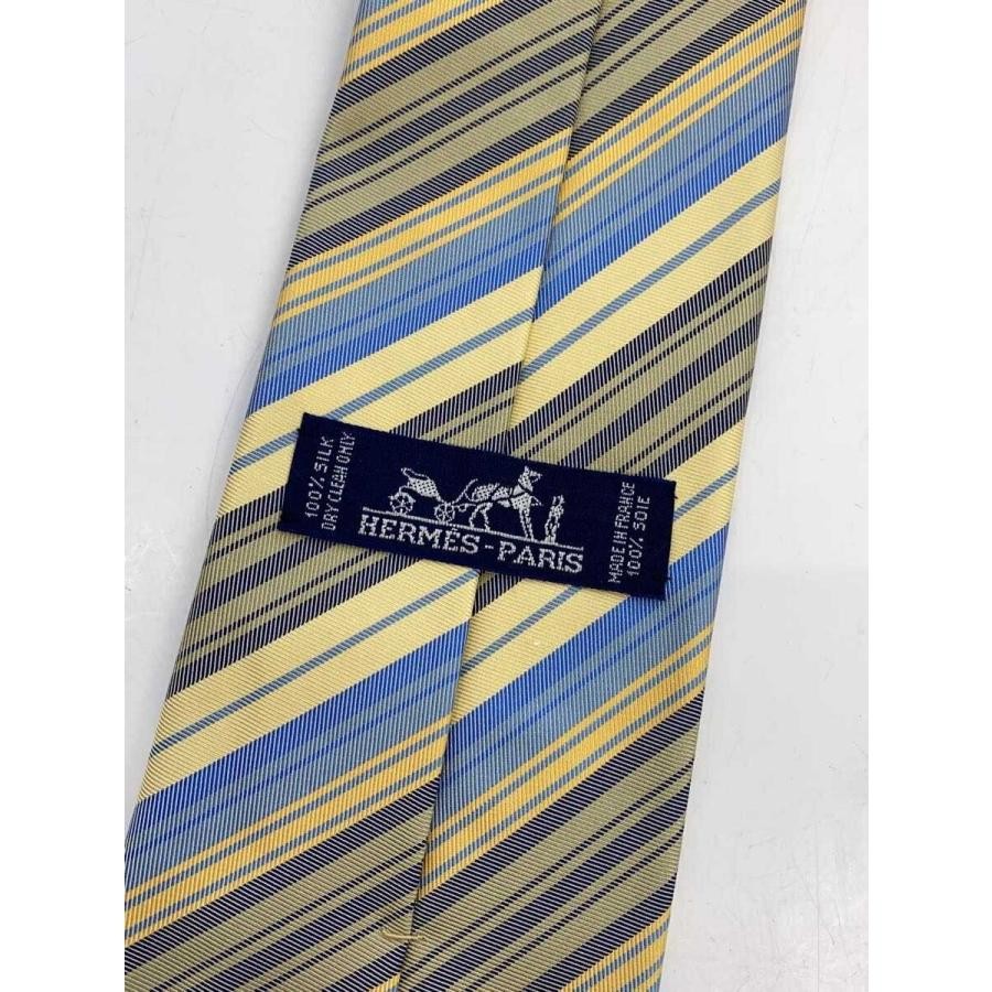 HERMES Silk Tie Blue Solid Made in France Very Go… - image 2