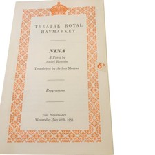 Nina Theatre Programme Haymarket 1955 André Roussin Rex Harrison