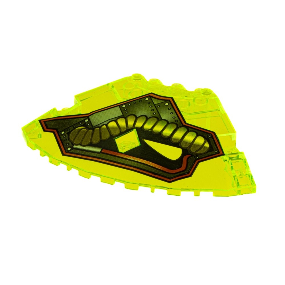 1X Lego Wing 10X10X2 Transparent Neon Green Right Printed 30117PB04R