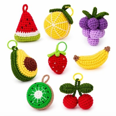 Fruit Crochet Kit 8 Pack for Beginners Amigurumi Starter Set with Video Tutorial