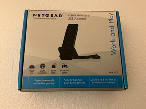 NEATGEAR N300 WIRELESS USB ADAPTER WNA3100 INSTRUCTIONS, BOX