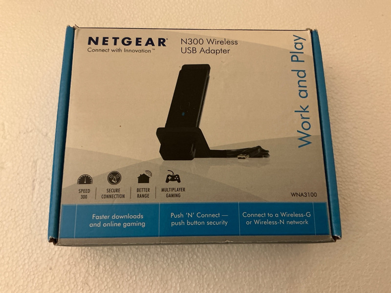NEATGEAR N300 WIRELESS USB ADAPTER WNA3100 INSTRUCTIONS, BOX