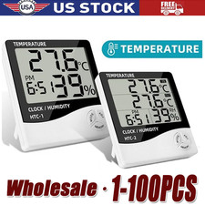 Thermometer Indoor Digital LCD Hygrometer Temperature Humidity Meter Alarm Clock