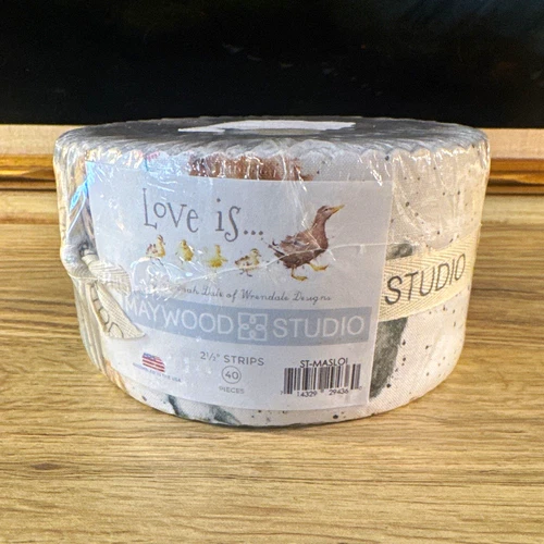 Retired Maywood Studio Fabric Love Is... Jelly Roll 2.5" Cotton 40pc Animal  - product listing photo