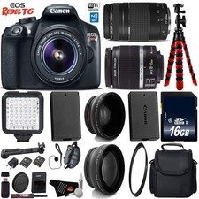 Canon EOS Rebel T6 DSLR Camera 18-55mm Lens  75-300mm Lens Pro Bundle