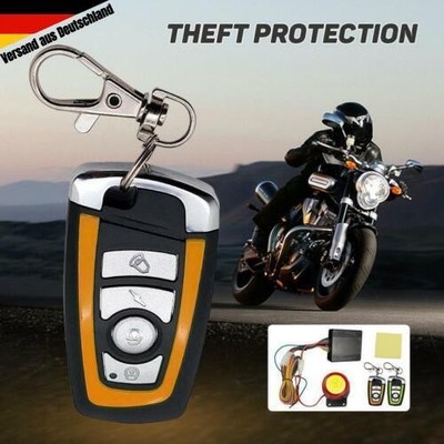 Motorrad Alarmanlage 12V Anti-Diebstahl mit 2Funkfernbedienung Fernstart&Stopp