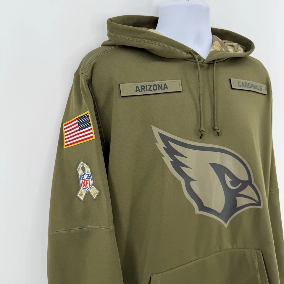 Arizona Cardinals Nike Men’s XL Salute to Service Hoodie Green Camo NFL On Field - Image 3 of 4