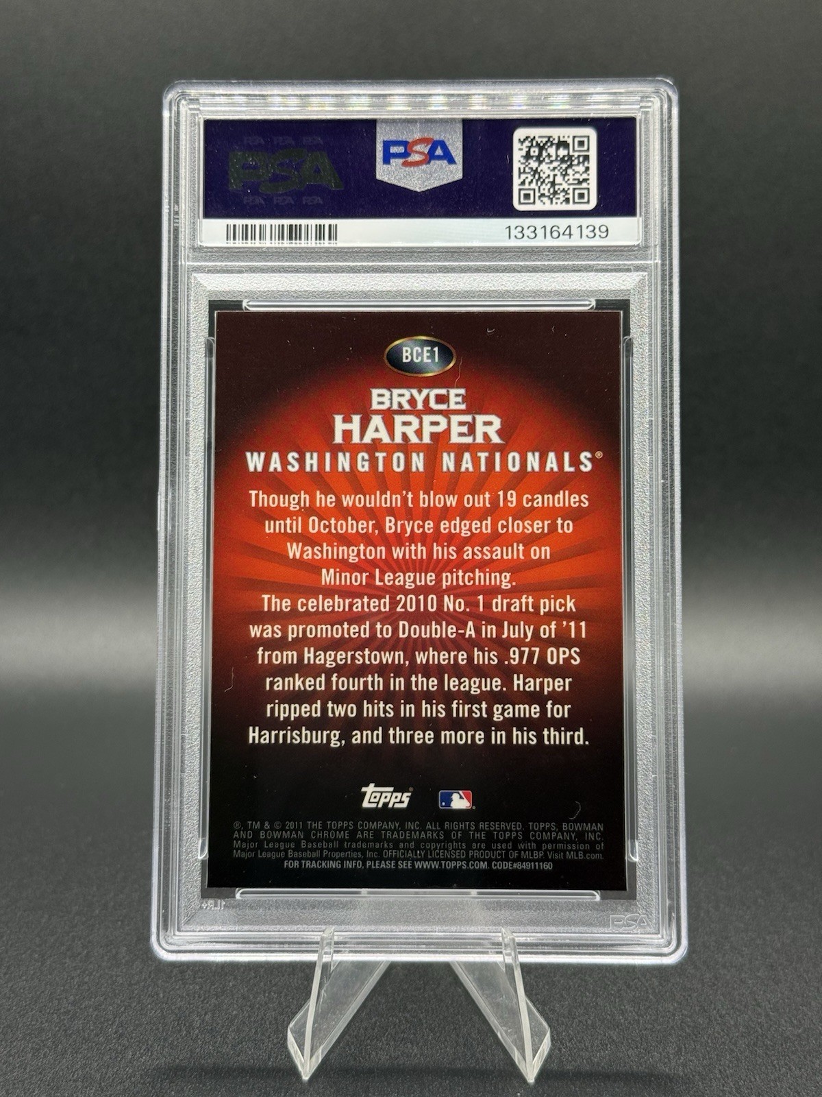 2011 Bowman Chrome Bryce Harper Retail Exclusives BRYCE HARPER Red PSA 10 ✅ view 3