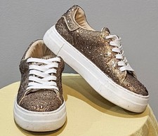 Betsy Johnson Gold Size 6 Womans tennis shoe