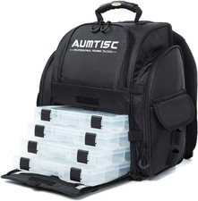 ✅Zaino Pesca Grande 4 Vassoi Attrezzatura ✅Borsa Organizer Copertura Antipioggia