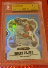 BGS 10 PRISTINE 2007 TOPPS FINEST BLUE REFRACTORS ALBERT PUJOLS RARE #131/399