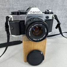 Canon AE-1 Program Vintage SLR Film Camera Working w/ Canon 50mm F/1.8 Lens