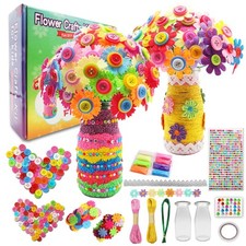 Crafts for Girls Ages 6-10 Make Your Own Flower Bouquet with Buttons and Felt...