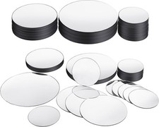 Mini Round Mirrors Adhesive Tiles 40 Piece Set for Crafts  DIY Projects