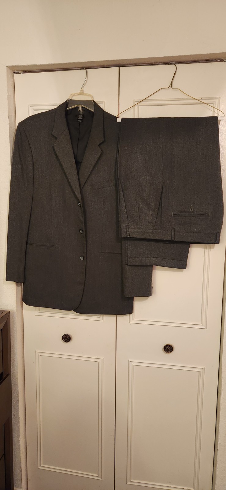 mens suits 44r pants 36 by Liz Claiborne dark grey Macy's