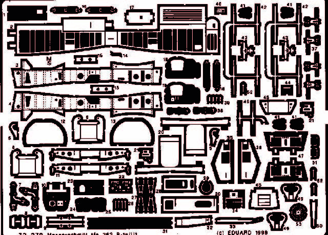 Eduard Accessories 72270 - 1:72 Me-262B-1A/U1 Schwalbe - Etched Set - New