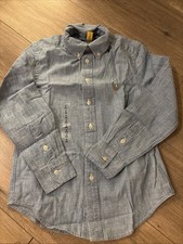 Polo Ralph Lauren Boys Chambray Button Down Shirt Size S 8 NEW NWT Blue