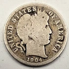 1904 10C Barber Dime《SILVER》122 Yrs Old!!!