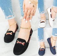 LADIES WOMENS FLAT COMFY WORK OFFICE PUMPS LOAFERS SOFT SLIP ON SHOES SIZE 3-8