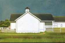 TOMALES BAY BARN Handpainted Needlepoint Canvas by Melissa Shirley