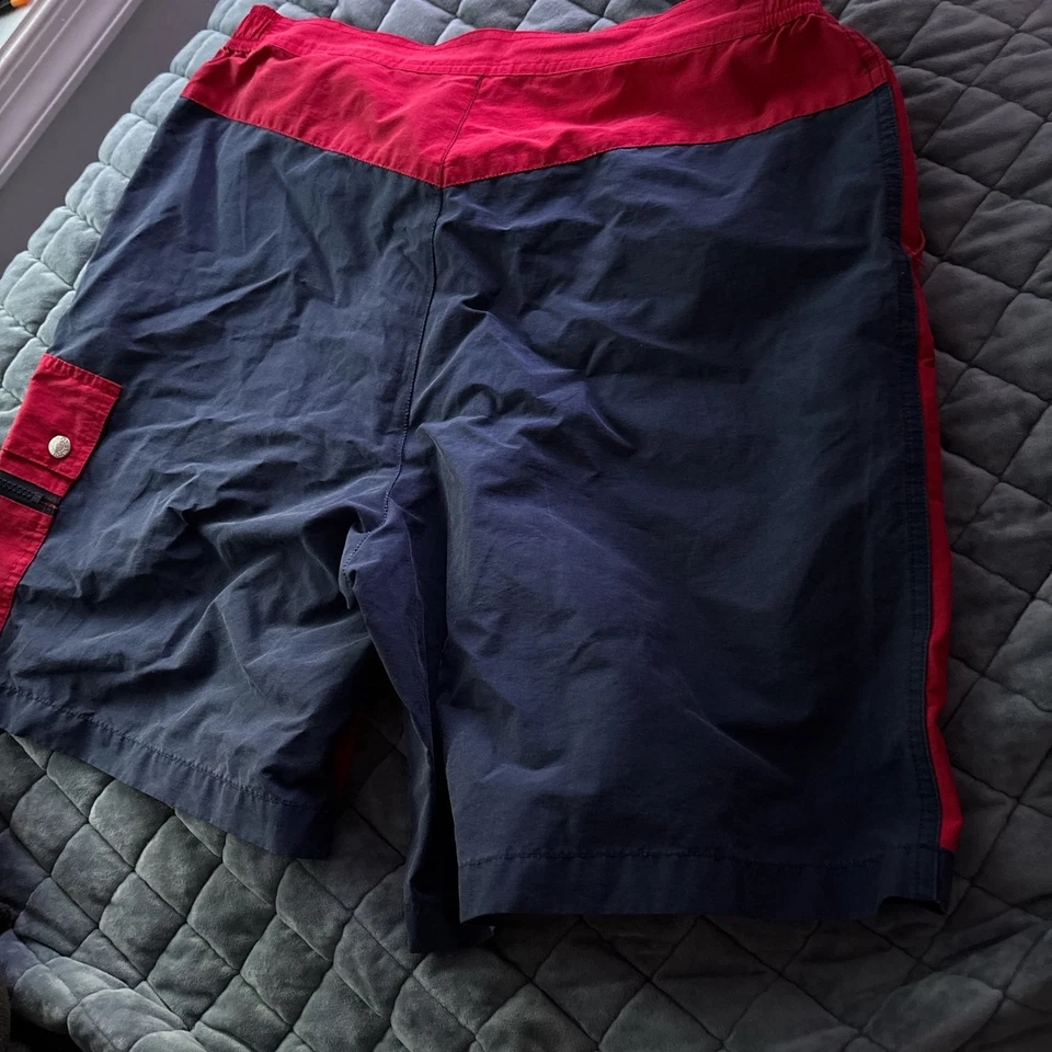 Pantalones Cortos Vintage Polo Sport Ralph Lauren Colorblock Rojo Azul Marino XL Foto 3 de 4