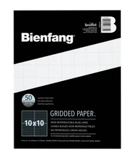 Bienfang 8.5 x 11 Grid Paper Pad 10x10 Non Reproducible 50 Sheets for Artists