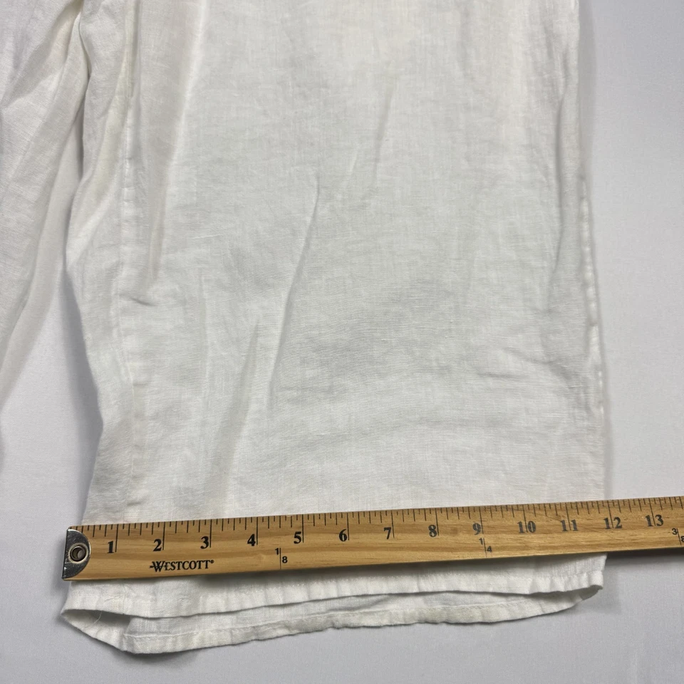 FLAX Linen Baggy Pull-On Capri Pants White Women's Size 2G - Image 3 of 4