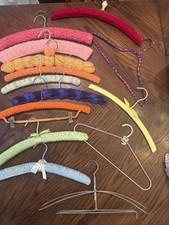 Vintage Clothes Hangers Crocheted Satin And Wire Lot 14 Mixed Lot