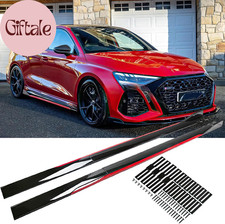 2PCS Universal Car Side Skirts, 86.6" Side Skirts Extension Splitter Lip, Car Ro